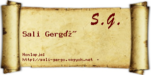 Sali Gergő névjegykártya